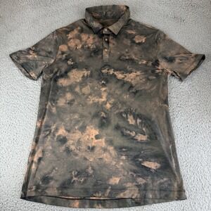 Lululemon Polo Shirt‎ Mens Medium Snap Tiedye Casual Short Sleeve Golf Preppy